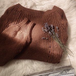 Vintage American Eagle Burnt Orange Knit Sweater ☕🍂